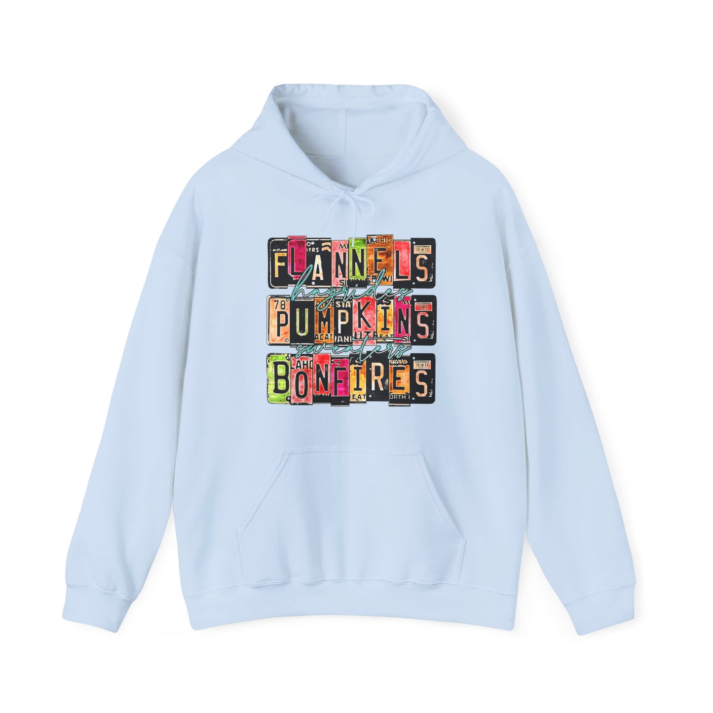 Fall is here License Plate Hooded Sweatshirt